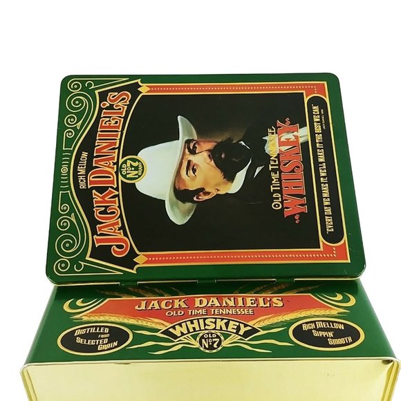 Jack Daniel's Storage Gift Box Tin Metal Hinged Lid Mansfield England 10.5" x 8" - Picture 7 of 10